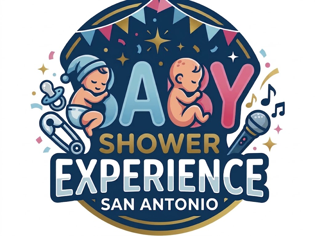 Baby Shower Experience San Antonio — illustrated babies, microphone and bunting